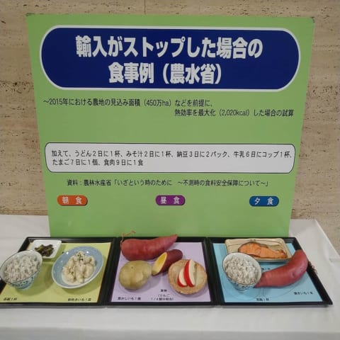 農水省「海外からの輸入が止まったらこういう食事になります」